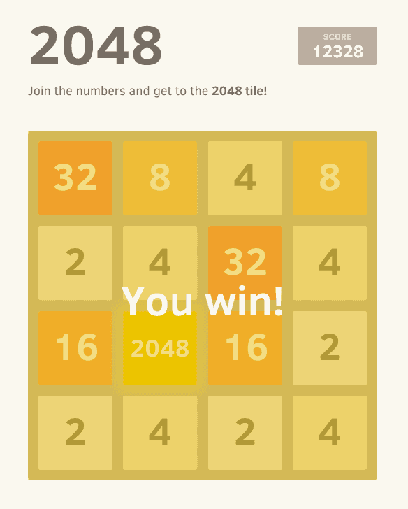 2048 screenshot