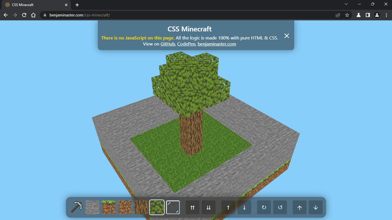 CSS Minecraft screenshot