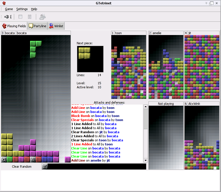 GTetrinet screenshot