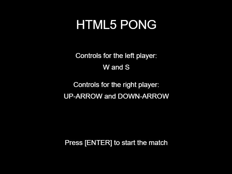 HTML5-Pong screenshot
