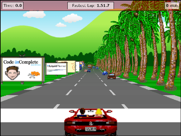 Javascript Pseudo 3D Racer screenshot