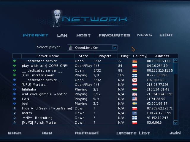 OpenLieroX screenshot