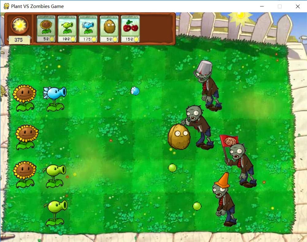 PythonPlantsVsZombies screenshot
