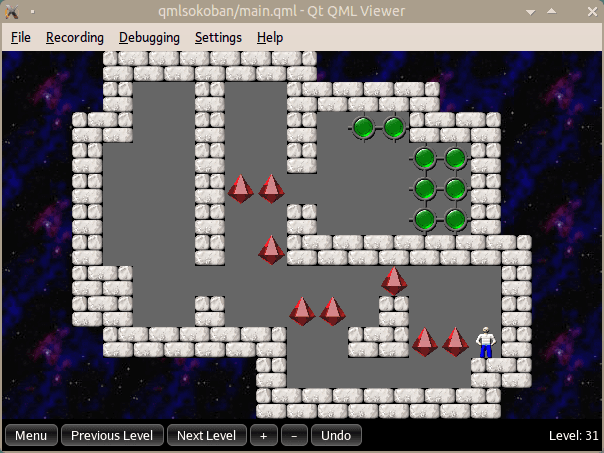 QML Sokoban screenshot