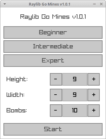 Raylib Go Mines screenshot