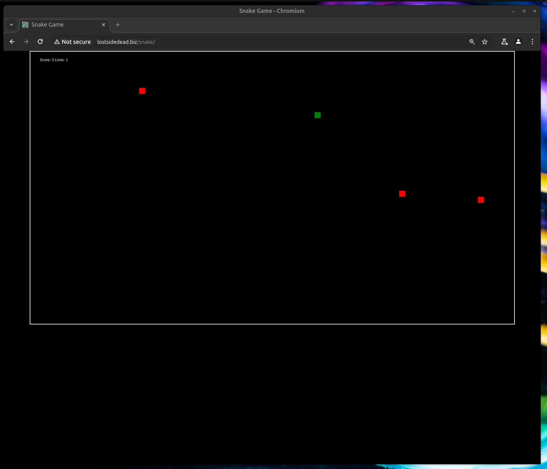Snake in JavaScript screenshot