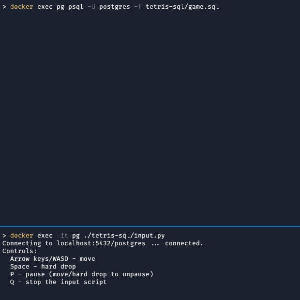 Tetris-SQL screenshot