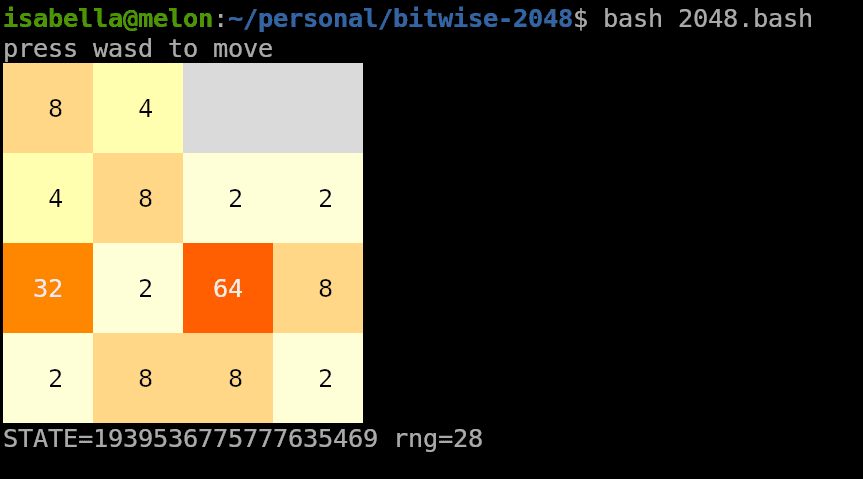 The Bitwise Challenge: 2048 screenshot