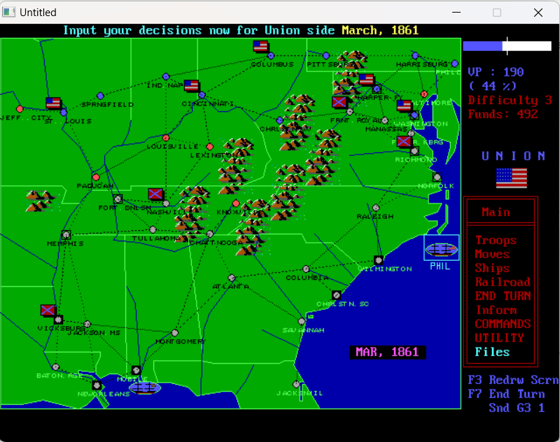 W.R. Hutsell's Civil War Strategy Game screenshot