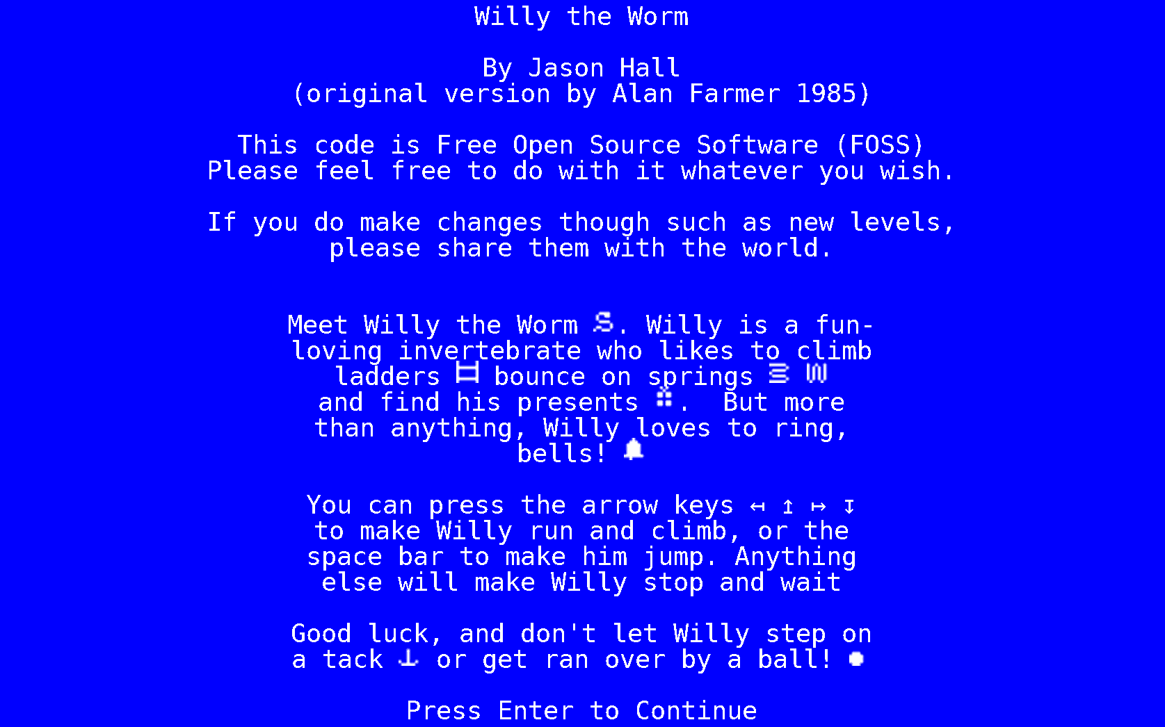 Willy the Worm screenshot