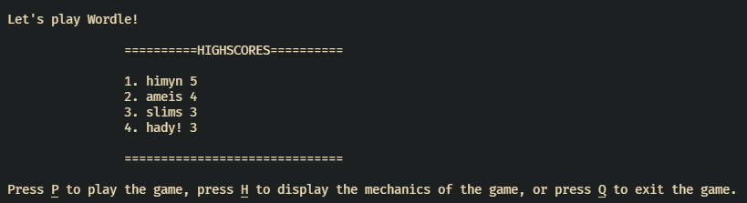 WordleClone screenshot