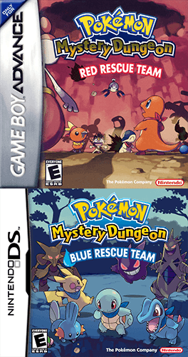 Pokémon Mystery Dungeon: Blue Rescue Team and Red Rescue Team cover art