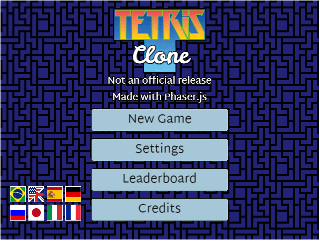 Phaser Tetris screenshot